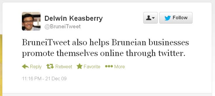 Brunei Tweet December 2009